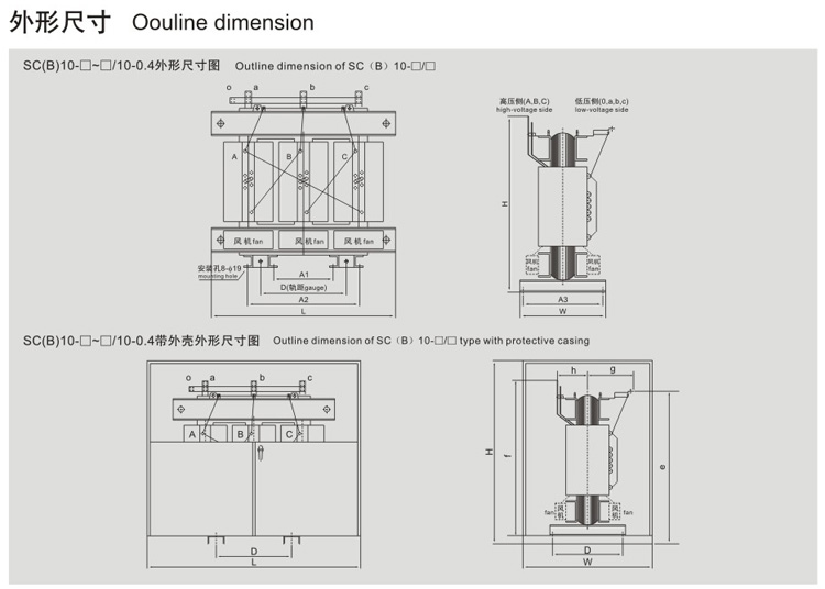 35KV級(jí)SC(B)10樹脂絕緣干式變壓器
